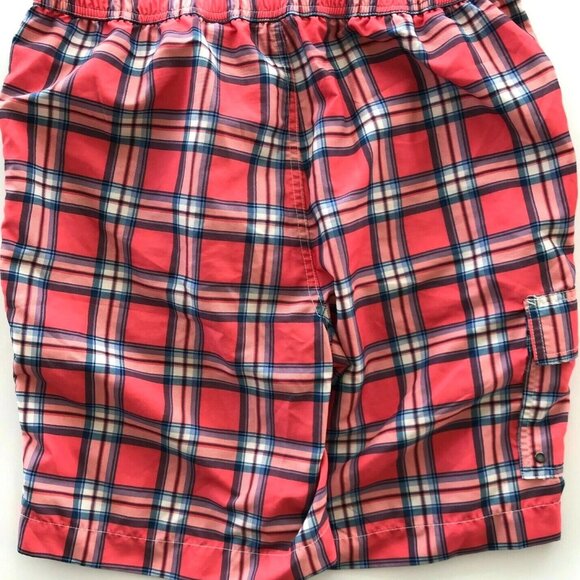 Vintage Ralph Lauren Chaps Swim Suit Trunks Mens Size M Buffalo Check Plaid Red - Picture 5 of 12